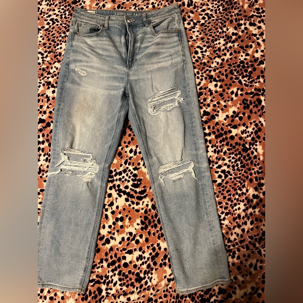 American Rag Light Blue Distressed mom straight Jeans